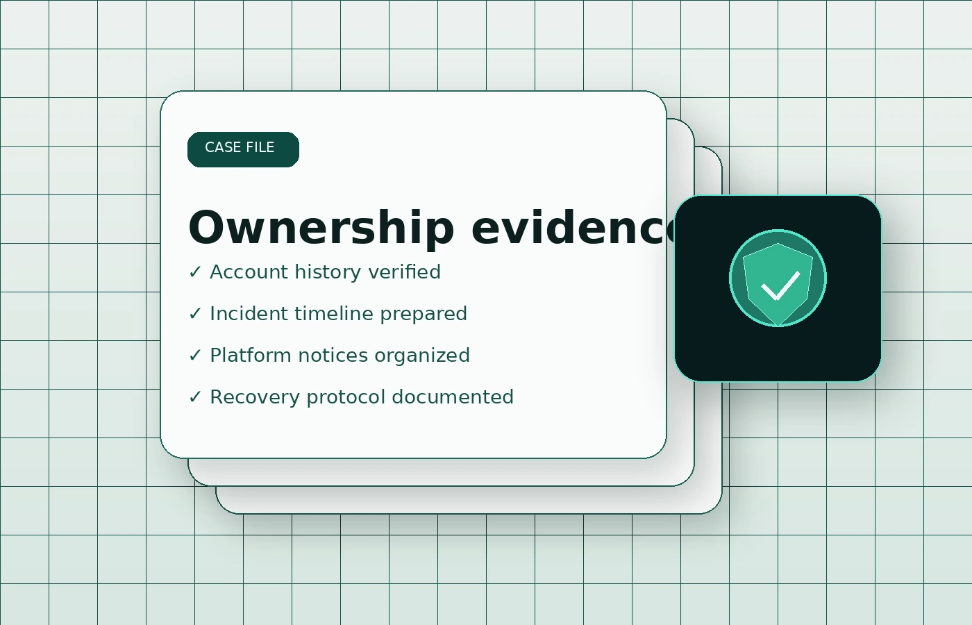 Illustration of an organized ownership evidence case file