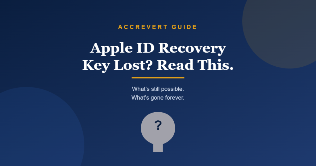 Apple ID Recovery Key lost guide