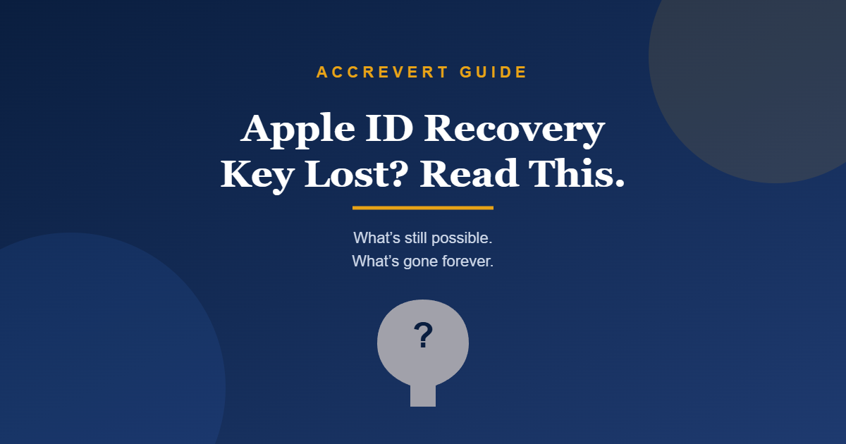 Apple ID Recovery Key lost guide