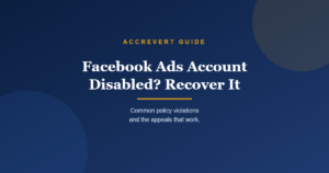 Facebook Ads Account Disabled? Recover It