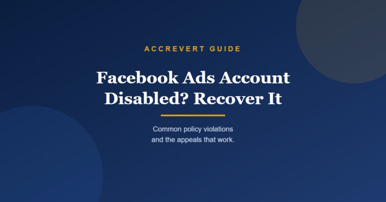 Facebook Ads Account Disabled? Recover It