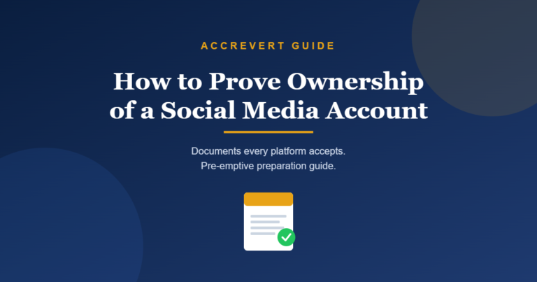 Prove ownership of social media account