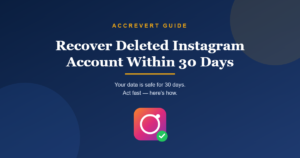 Recover deleted Instagram account in 30 days