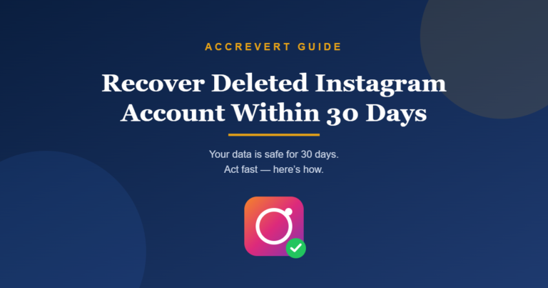 Recover deleted Instagram account in 30 days
